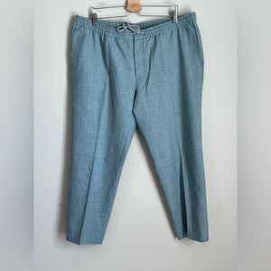 Suitsupply Men's Linen Drawstring Ankle Pants Wool Silk Linen Casual US 36 - 38